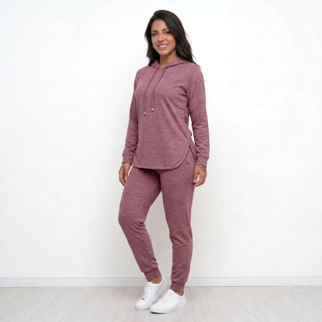 Conjunto Feminino de Frio Lanzinha Blusa com Capuz e Calça Jogger