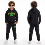 Conjunto Moletom Infantil Brasil ✦ Brasão BRASIL Inverno | VAI DAR BRASIL