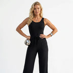 Conjunto Feminino Regata e Calça Pantalona em Malha Premium