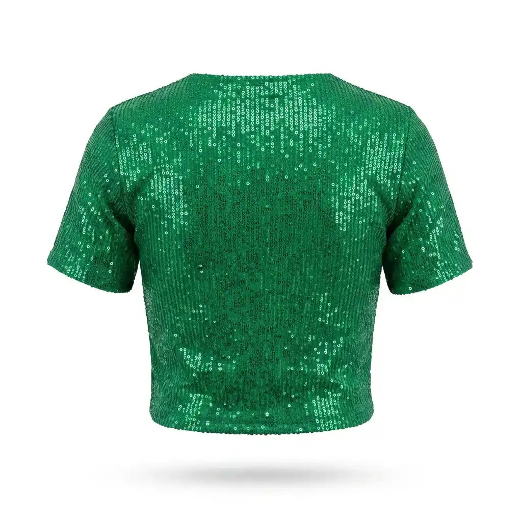 Cropped Paetê Brasil ✦ Brasão Brilhante Glamour Copa | VAI DAR BRASIL