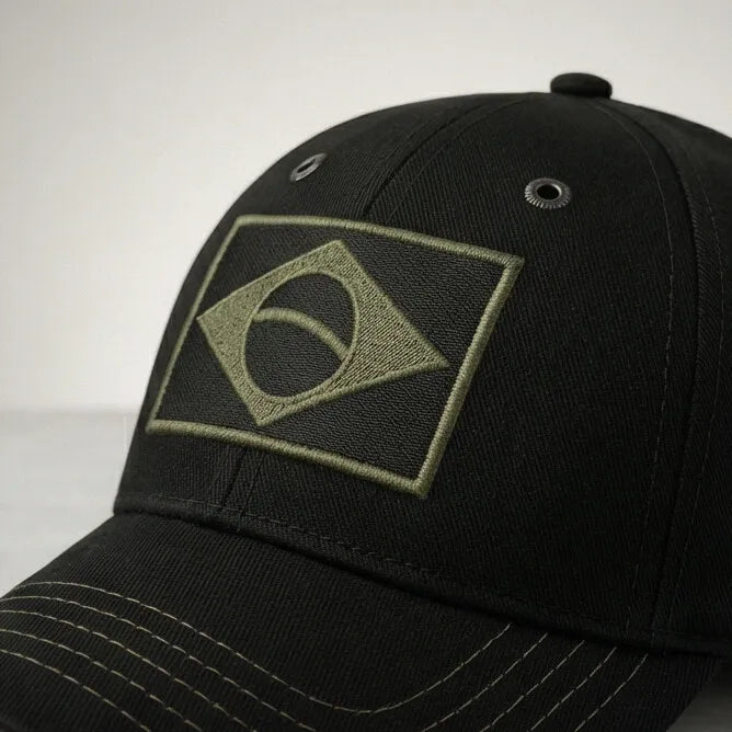 Boné Tático Aba Curva Bandeira do Brasil Bordada | VAI DAR BRASIL
