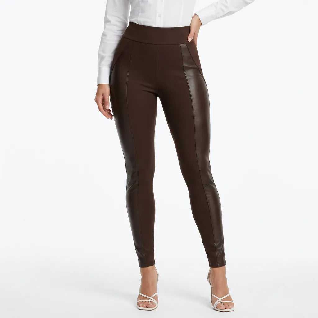 Legging Feminina Cirrê Couro Forrada Flanelada Zero Transparência