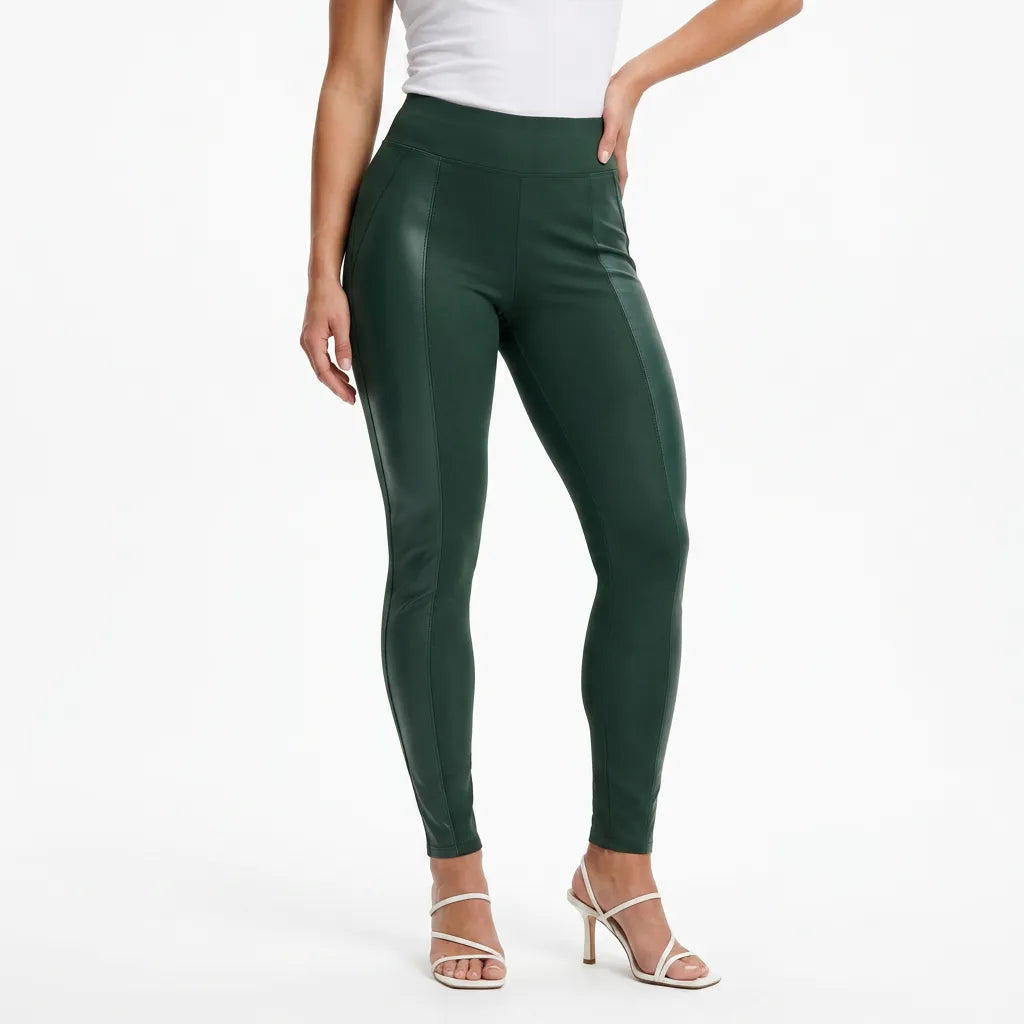 Legging Feminina Cirrê Couro Forrada Flanelada Zero Transparência