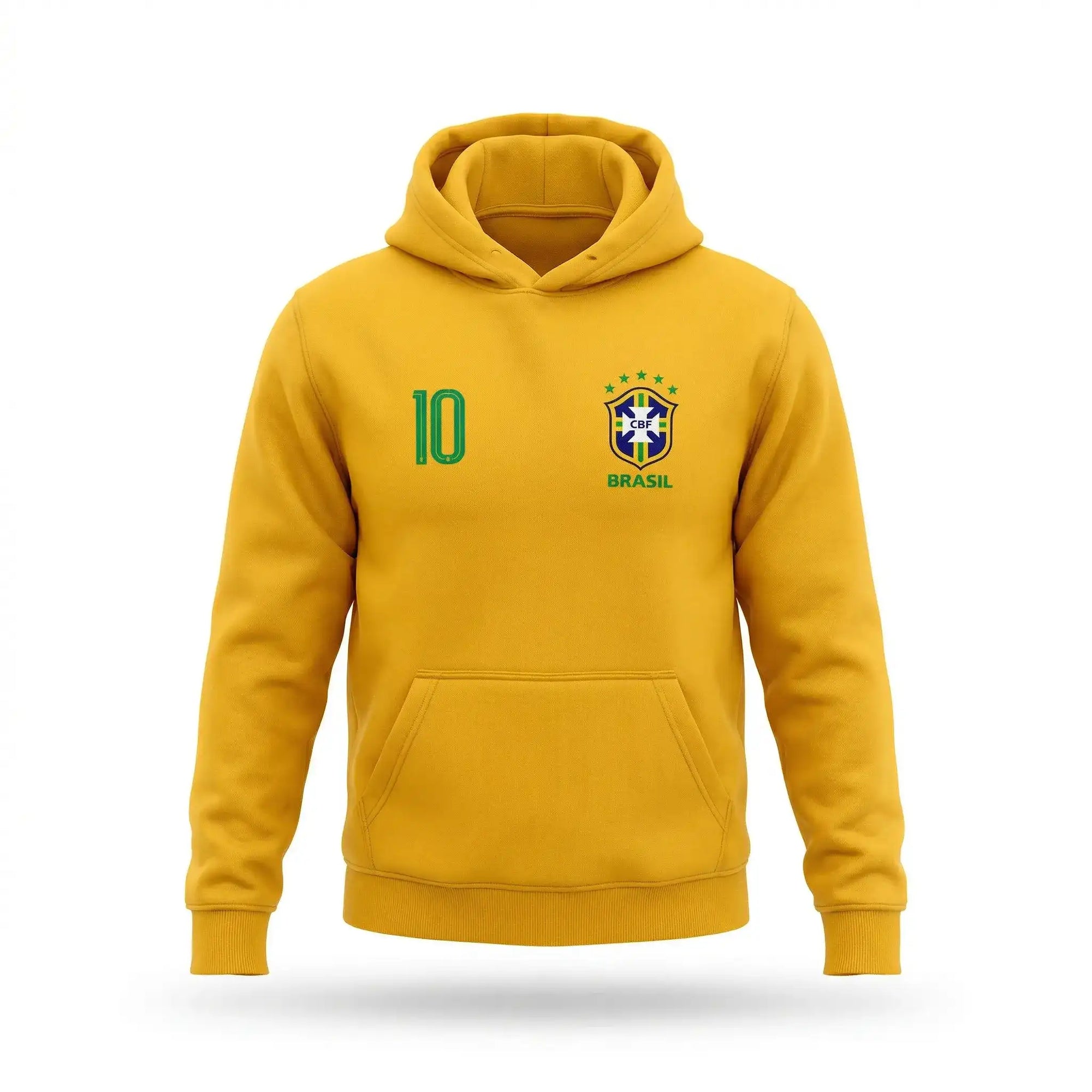 Moletom canguru brasil número 10 seleção algodão amarelo masculino — VAI DAR BRASIL Copa 2026