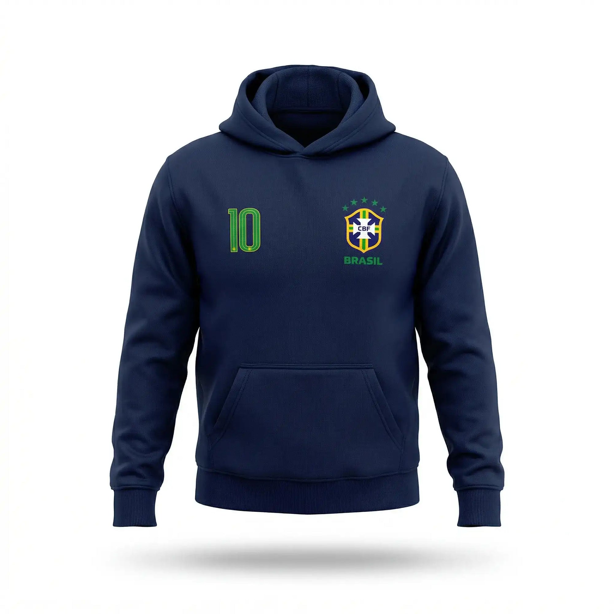 Moletom canguru brasil número 10 seleção algodão azul marinho masculino — VAI DAR BRASIL Copa 2026