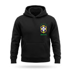 Moletom canguru infantil unissex brasil brasão preto — vista frontal — VAI DAR BRASIL Copa 2026