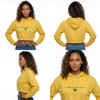 Moletom Cropped Feminino Peluciado Capuz Estampa Brasileira