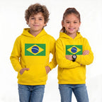 Moletom Infantil Bandeira Brasil ✦ Fleece Unissex Copa | VAI DAR BRASIL