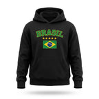 Moletom infantil unissex brasil bandeira  preto flanelado — vista frontal — VAI DAR BRASIL Copa 2026