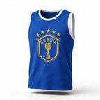 Regata machão brasil estrelas algodão azul regular masculino — VAI DAR BRASIL Copa 2026 torcedor