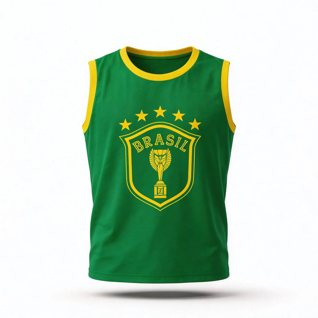 Regata machão brasil estrelas algodão verde regular masculino — VAI DAR BRASIL Copa 2026 torcedor