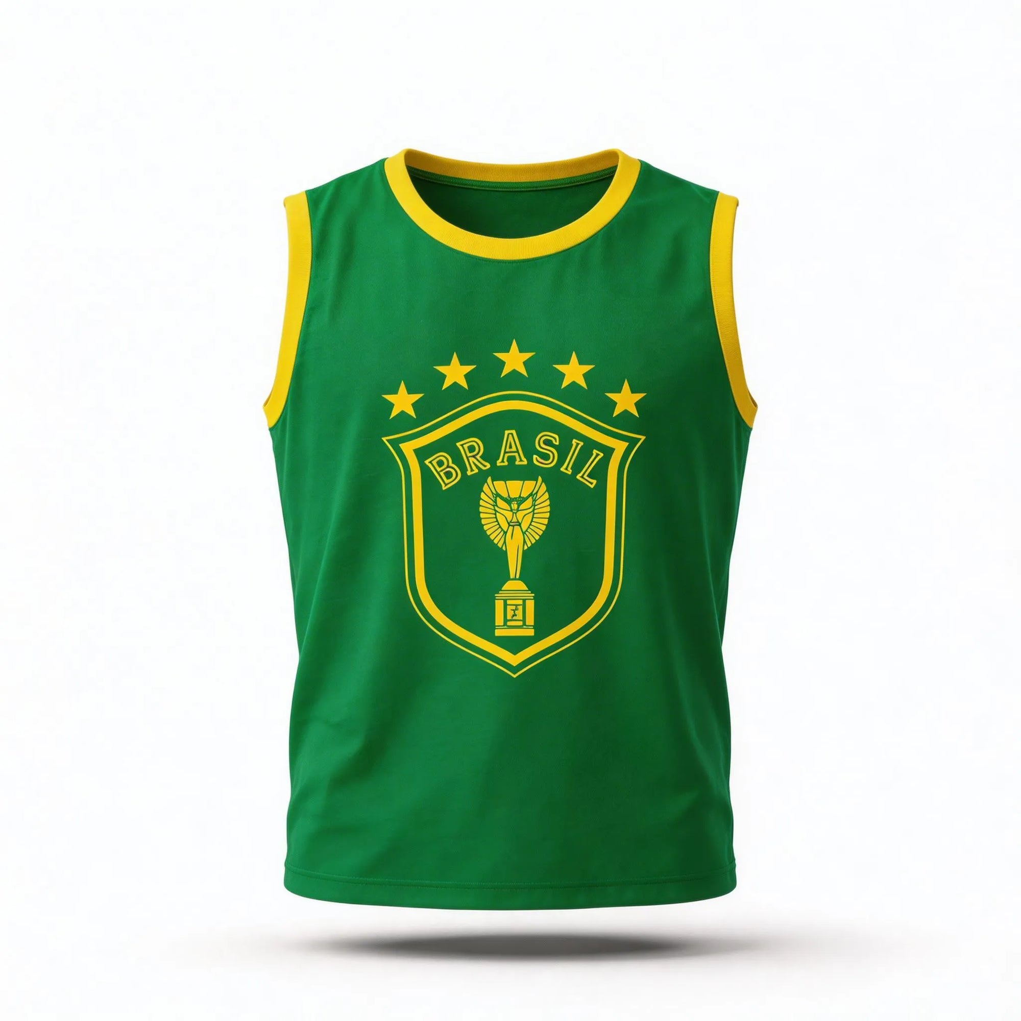 Regata machão brasil estrelas algodão verde regular masculino — VAI DAR BRASIL Copa 2026 torcedor