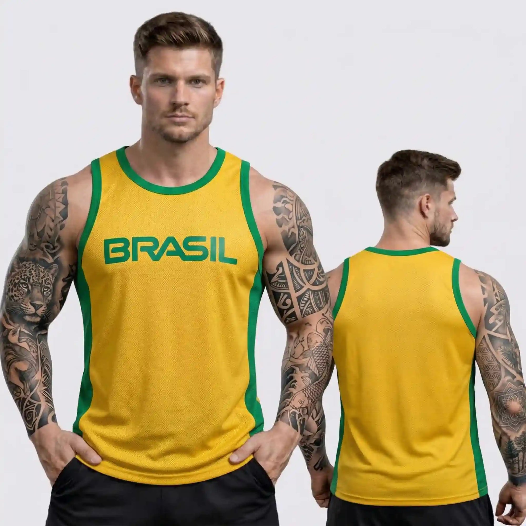 Regata Masculina Brasil Dry Fit Esportiva Copa 2026 | VAI DAR BRASIL
