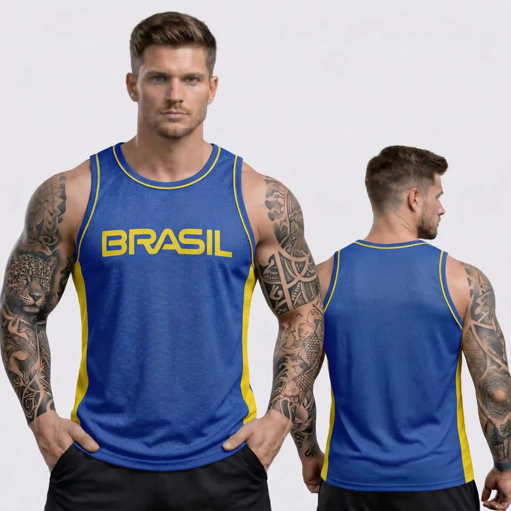 Regata Masculina Brasil Dry Fit Esportiva Copa 2026 | VAI DAR BRASIL