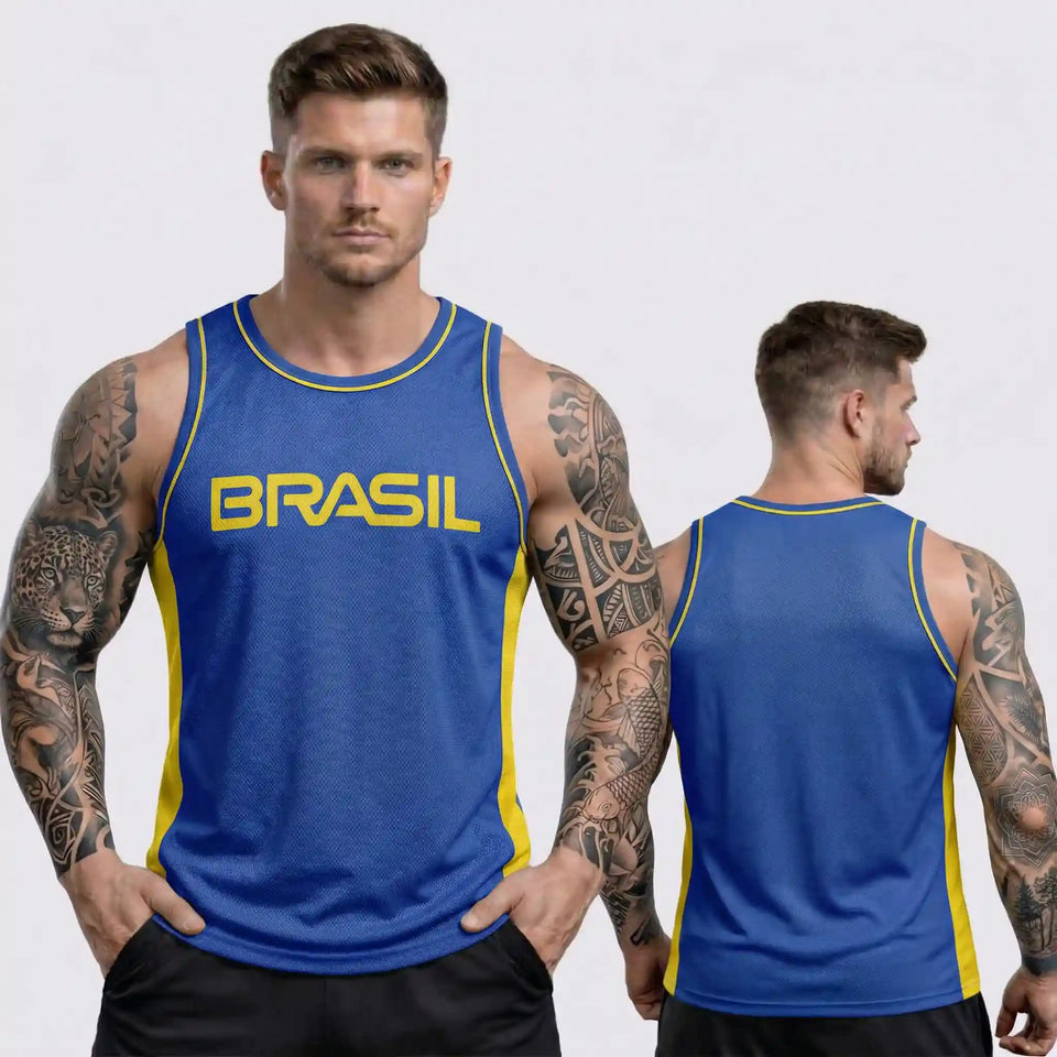 Regata Masculina Brasil Dry Fit Esportiva Copa 2026 | VAI DAR BRASIL