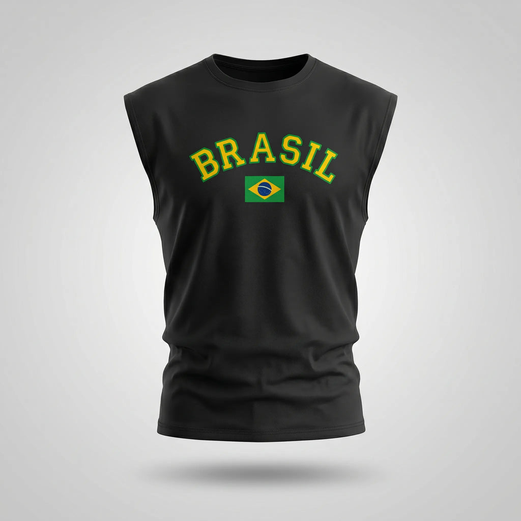 Regata Masculina Premium ✦ Bandeira BRASIL | VAI DAR BRASIL