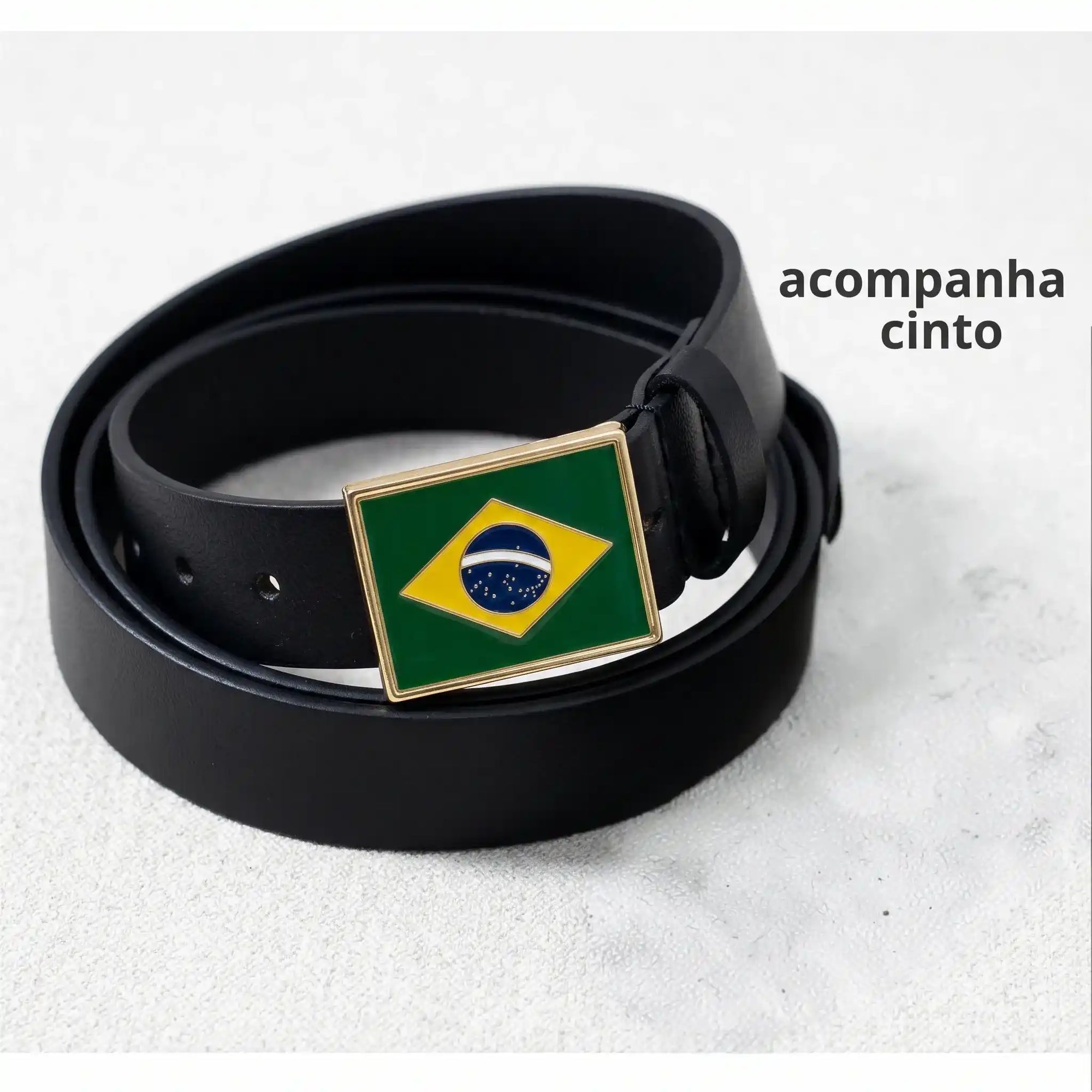 Short Alfaiataria ✦ Cintura Alta Cinto Fivela Brasil | VAI DAR BRASIL