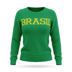 Suéter Tricot BRASIL ✦ Manga Longa Verde Copa | VAI DAR BRASIL