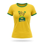 T-shirt Babylook VAI BRASIL ✦ Desenho Bandeiras Algodão | VAI DAR BRASIL