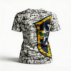 Vista traseira t-shirt brasil premium slim polielastano feminino VAI DAR BRASIL — modeladora Copa 2026