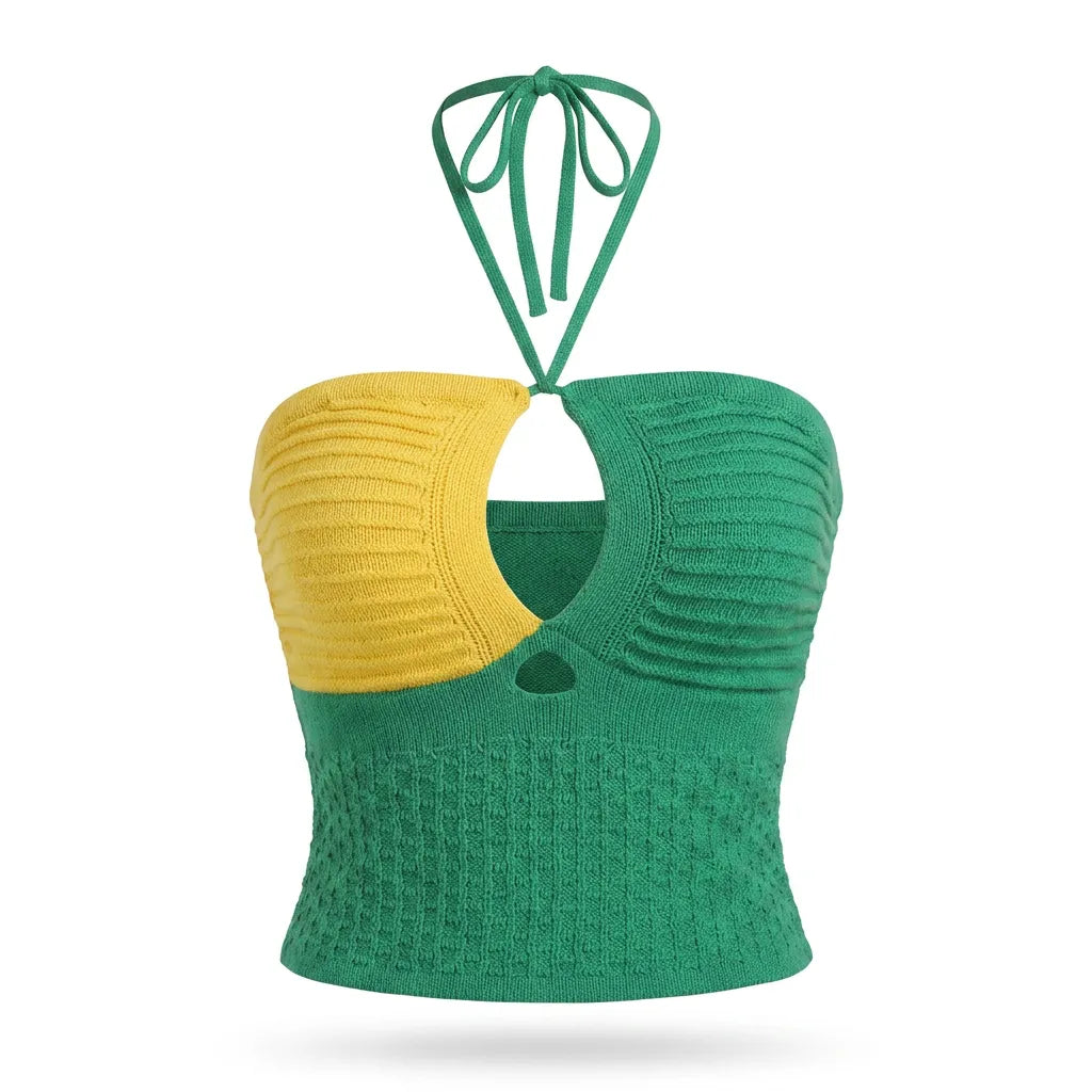 Top Tricot Brasil ✦ Verde Amarelo Decote Elegante Copa | VAI DAR BRASIL