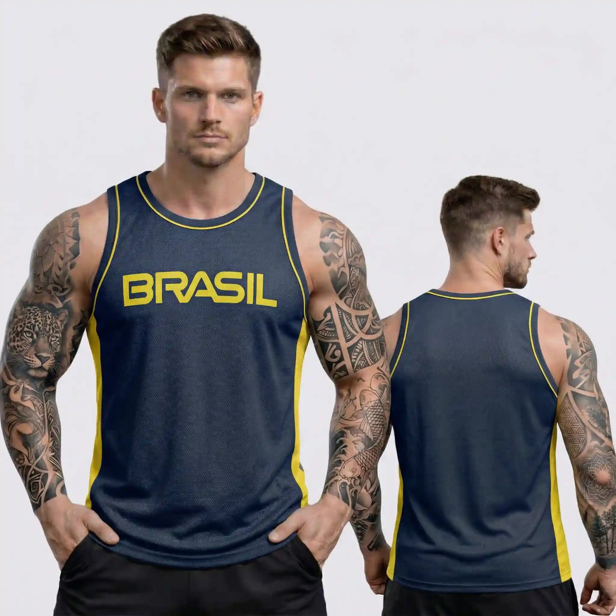 Regata Masculina Brasil Dry Fit Esportiva Copa 2026 | VAI DAR BRASIL