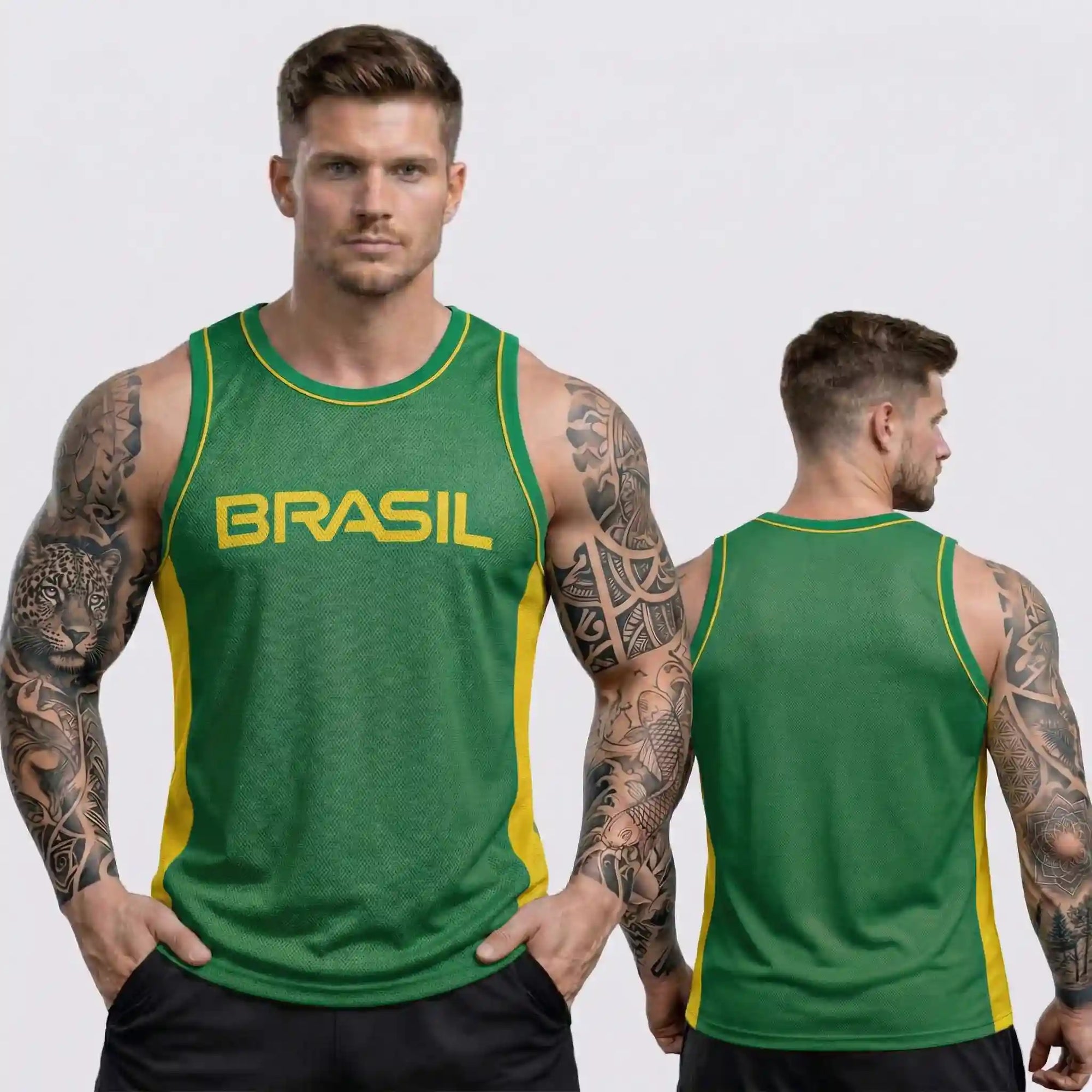 Regata Masculina Brasil Dry Fit Esportiva Copa 2026 | VAI DAR BRASIL
