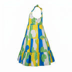 Vestido Coração Brasil Infantil ✦ Seda Verde Amarelo | VAI DAR BRASIL