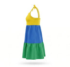 Vestido Infantil Alças Laço Tricolor Brasil ✦ Copa | VAI DAR BRASIL