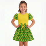 Vestido Infantil Floral Brasil ✦ Verde Amarelo Copa | VAI DAR BRASIL