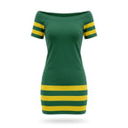 Vestido Tubinho Listrado Brasil ✦ Ombro a Ombro Slim Copa | VAI DAR BRASIL